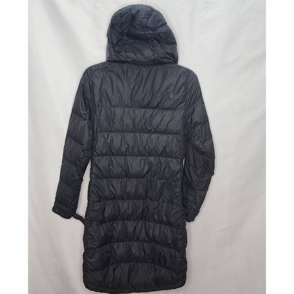 The North Face 550 Women's Black Puffer Quilted Long Hooded Winter Coat Size XS - Picture 2 of 15